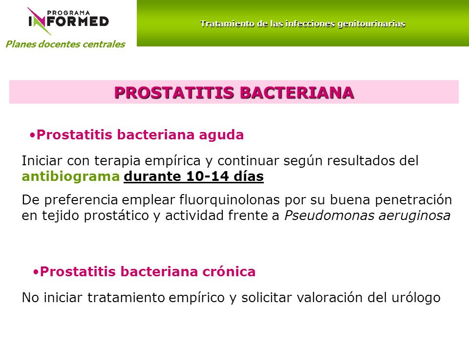 prostatitis y tratamiento antibiótico